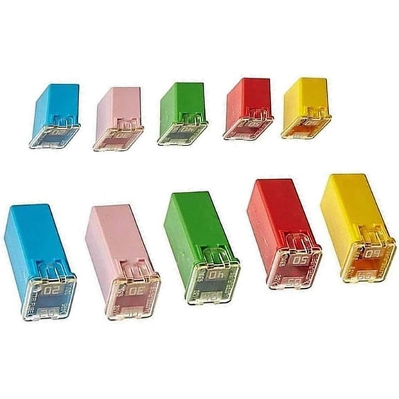 Fuse 10 Pc Car Fuse FMX Female Maxi Fuse Assortment Low and Tall/STD Shaped Assortment Fuse 20A 30A 40A 50A 60A