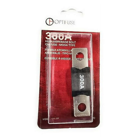 Fuse 300 AMP Automotive Type Fuse 32V MAX (1PC) OPTIFUSE MGGA-300A Bolt-ON (MOUNTS with Two Holes 50MM Apart Center to Center) 18 MM Wide 10MM Height