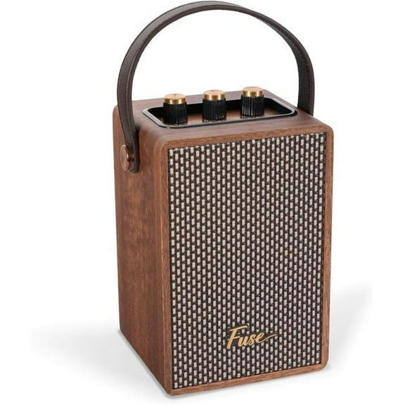 Fuse Audio Rad-Andle-Br Andle Vintage Retro Bluetooth Speaker with Vegan Leather Handle - Brown