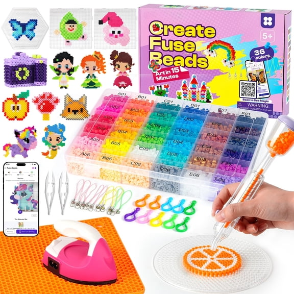 Fuse Bead Craft Kit With Patterns Design Tool For DIY Handmade Gifts
