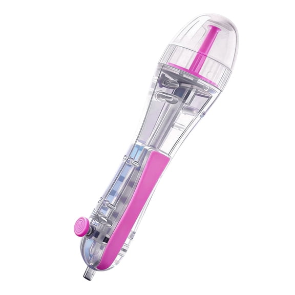Fuse Bead Pen, One-Button Bead Dispenser for 2.6mm Fuse Beads, High-Capacity Transparent Barrel, Smooth Outlet, Anti-Slip Grip, DIY Crafts Tool for Art Projects, 1Pc, Easy Press(Pink,5.8x1.3")