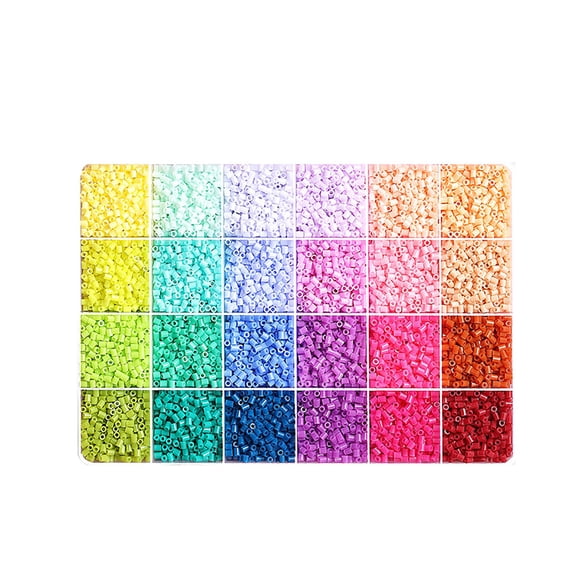 Fuse Beads Kit,24 Colors Beads Craft Kit,Assorted Iron Beads Set,Fuse Beads with Storage Box,Mini Fuse Beading,Multicolor Fuse Beads,Art Crafts for Beginners Diy Projects Art Beading Party,C