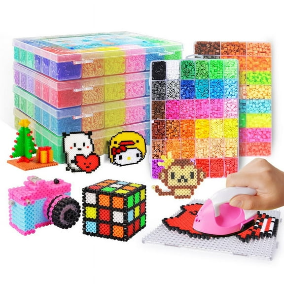 Fuse Beads Kit - 24 Colors Fuse Beads Craft Set for Kids