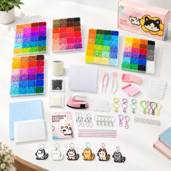 Fuse Beads Kit 62000 Mini 2.6mm Beads 120 Colors All-in-One Craft Set