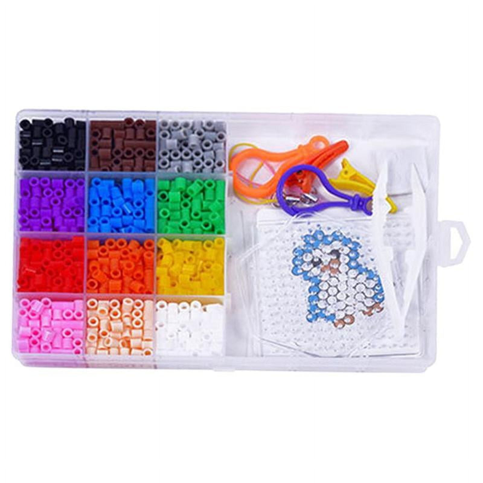 Fuse Beads Kits - Crafting Melting Bead - 5 mm Pegboards - Beads for Kids Crafts. - 12 Colors 1200pcs