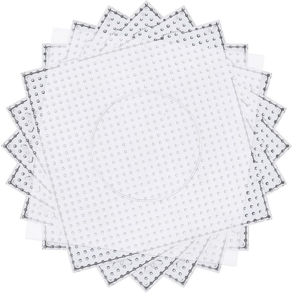 Fuse Beads Pegboards Set, 6-Pack Large Square Clear Plastic Bead Boards with 4 Ironing Paper Sheets, Interlocking Design, for 5mm Fuse Beads Craft Projects