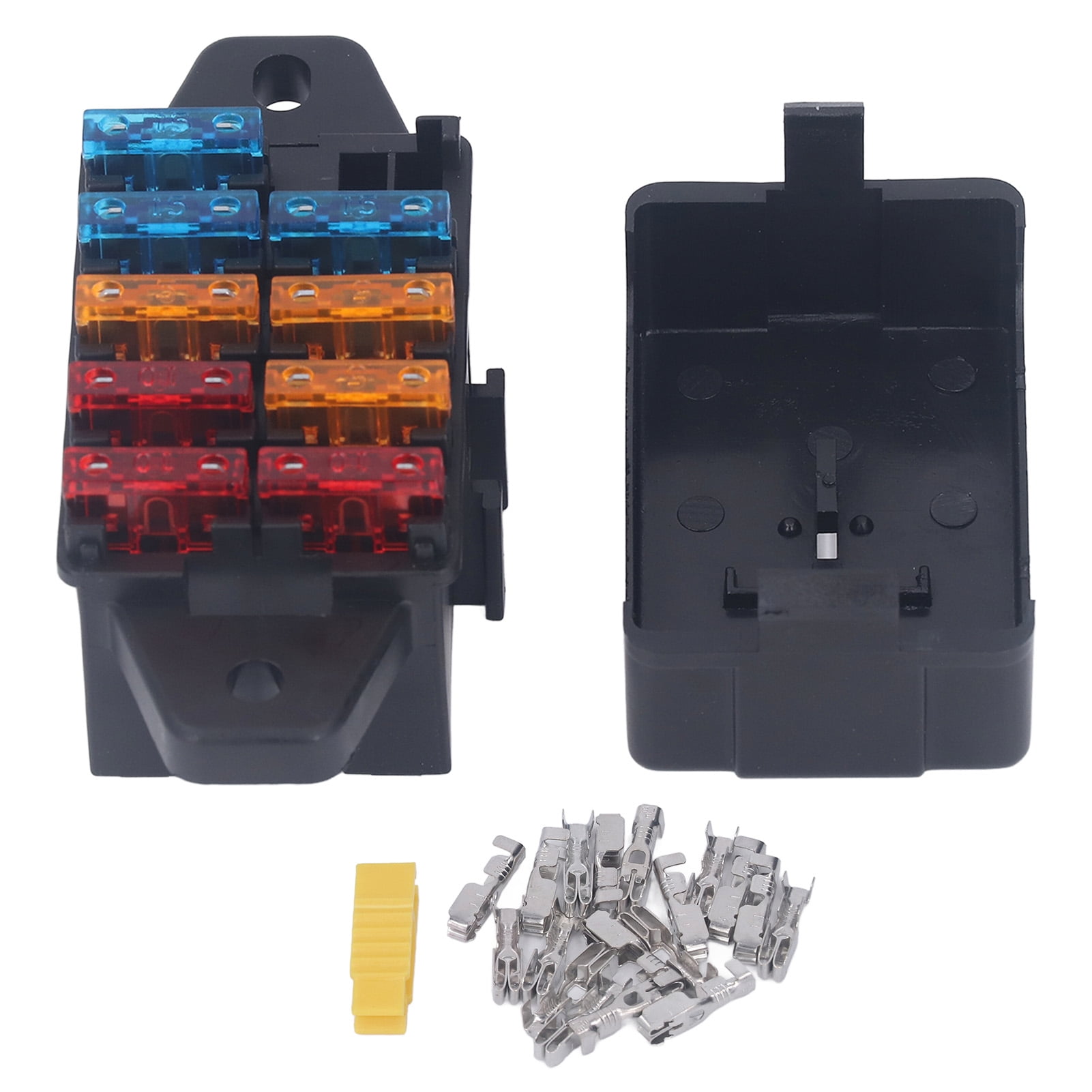 Fuse Box Block Kit 9 Way Blade Fuse Block Panel for Cars Buses Tankers