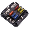 thumbnail image 1 of Fuse Box with Negative Bus, 6 Way Blade Fuse Holder Block with LED Indicator for 12V Boat Car Automotive Truck Marine, 1 of 5