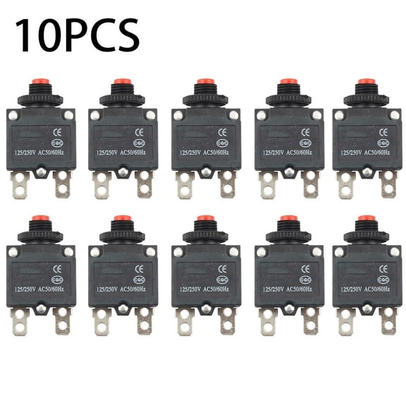 Fuse Protector Switch Electrical Testing 10A 10x Amp Button Fuse HT-01-A WP-01 Overload Reset Thermal Industry