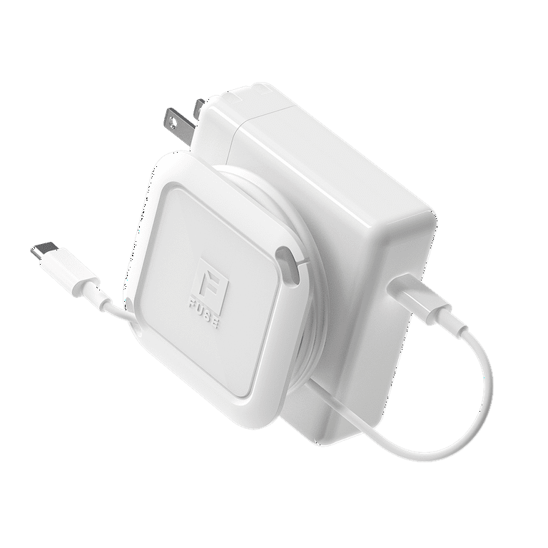 Fuse Reel The Side Kick Collapsible Charger Organizer and Travel Accessory  Compatible with MacBook and PC Charging Cords and Adapter Cable Management  White 