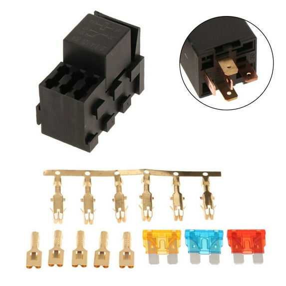 Fuse Relay Box Car 3 Blade Fuses Socket Holder 25A Brand New Pa66 & Metal Fangkenuo