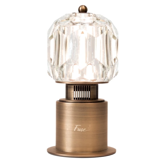 Fuse Soluna Crystal Bluetooth Speaker Lamp | Hand Polished Prism Table Lamp with Built-in Speaker | Bluetooth 5.3, Rechargeable Battery | Modern Luxury Ambient Light for Bedroom, Desk, Living Room