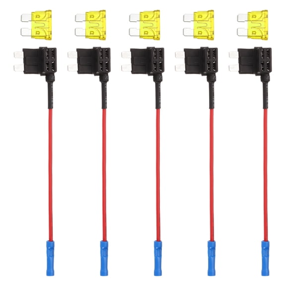 Fuse Tap 24V 12V Car Add A Circuit Fuse Tap Adapter with 20A Medium Fuses, 5pcs