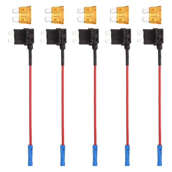 Fuse Tap 24V 12V Car Add A Circuit Fuse Tap Adapter with 5A Medium Fuses, 5pcs