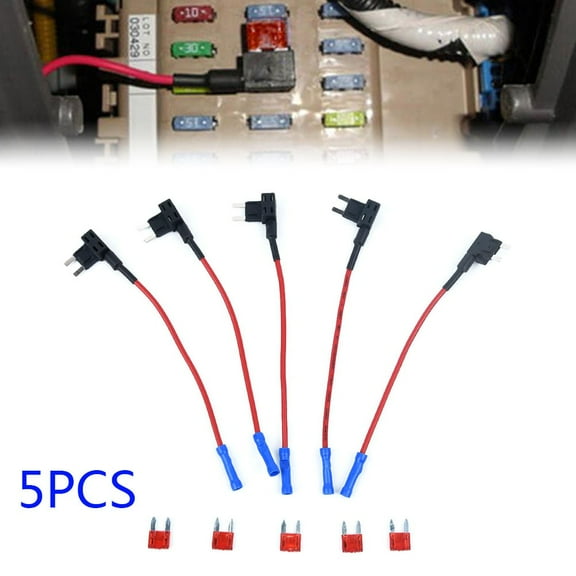 Fuse Tap Kit, 5Pcs Add-A-Circuit Blade Holders, ATM APM 12V Adapters for Expanding Vehicle Electrical Capabilities