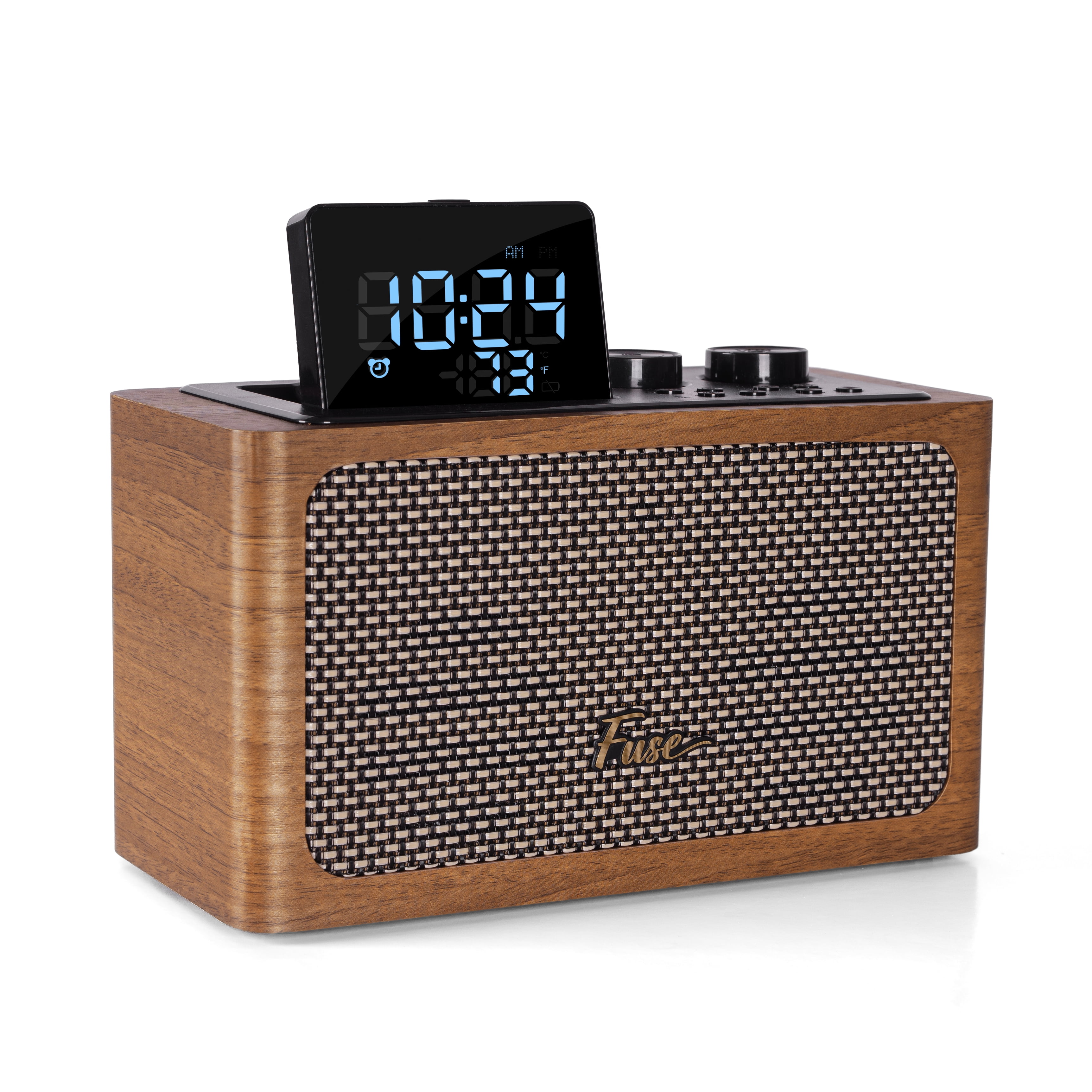 Fuse Zide Vintage Alarm Clock Radio Brown Radio Speaker with