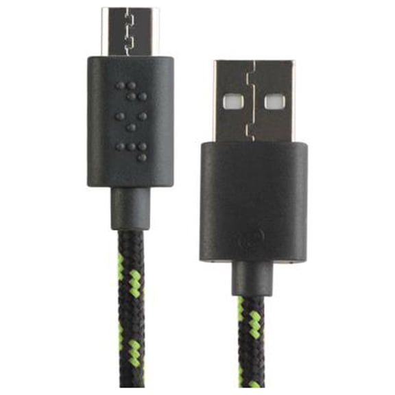 FuseBox 131 0225 FB2 Micro USB Braided-Cable Battery Charger, Assorted Colors, 6-Ft. - Quantity 12