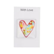 Fused Resin Heart Pocket Token, Pocket Hug Heart Token with Greeting Card, Friends Keepsake Gift, with Love Pocket Token for Friends Colleagues K0M1