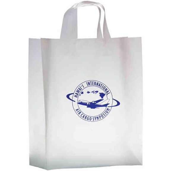Fused Soft Loop Handles Shopping Bag - Clear Frosted - 13in.x16in.