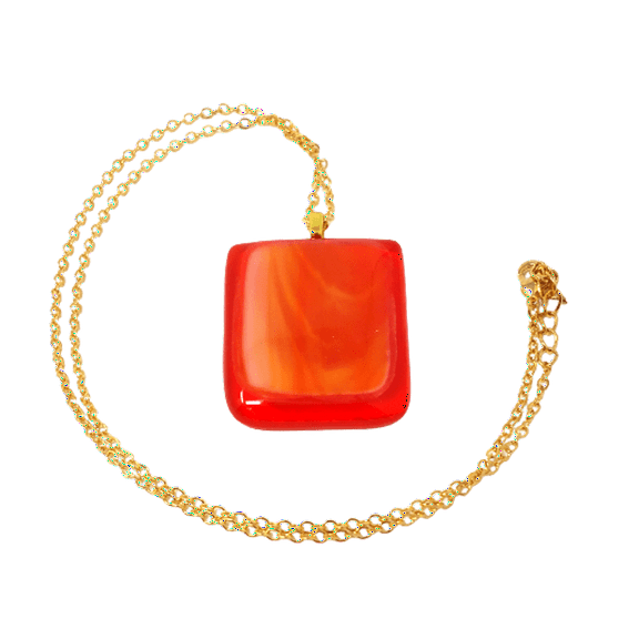 Fused Stained Glass - Orange Creamsicle