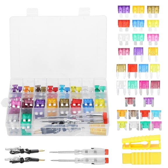 Fuses Assortment Kit: 300pcs Plug-in Blade Fuse - Includes 2 Circuit Testers and Storage Box - Suitable for Car, Truck, SUV, RV, Marine, and Boat - Wide Range of Amps (3A-40A)