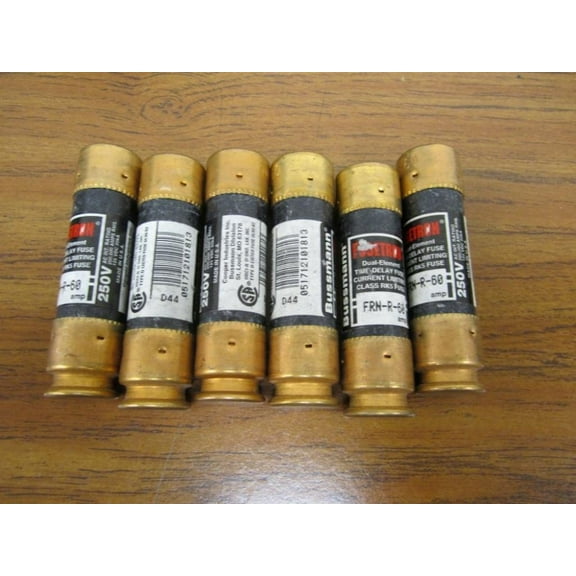 Fusetron FRN-R-60 Fuse - Time Delay, Bussmann FRN R 60, FRNR60 - Pack of 6