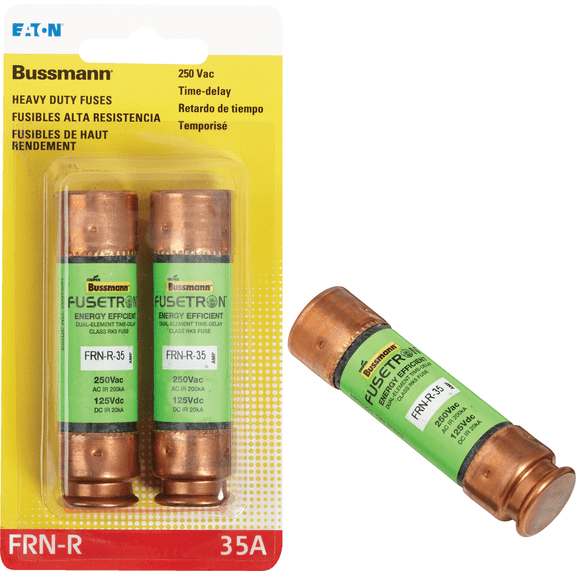 Fusetron FRN-R Cartridge Fuse - Pack of 2  Standard US Plumbing Rough-In, Drop-In Replacement