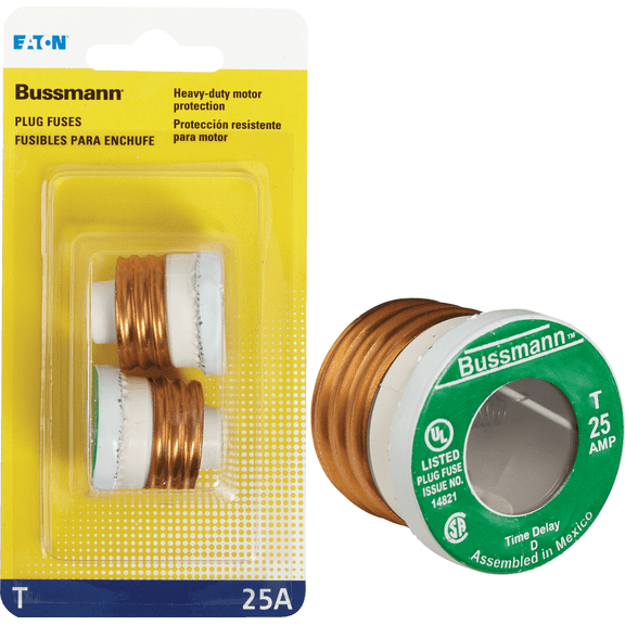 Fusetron T Plug Fuse - Pack of 2 Residential Use, Standard Application