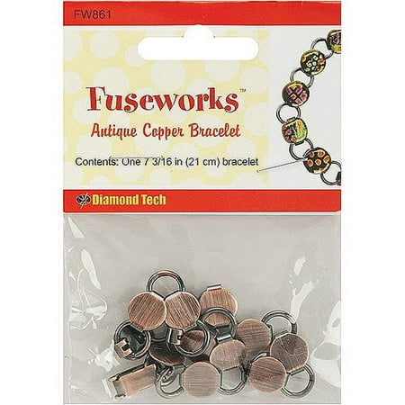 Fuseworks Jewelry Findings-Antique Copper Link Bracelet 7-3/16