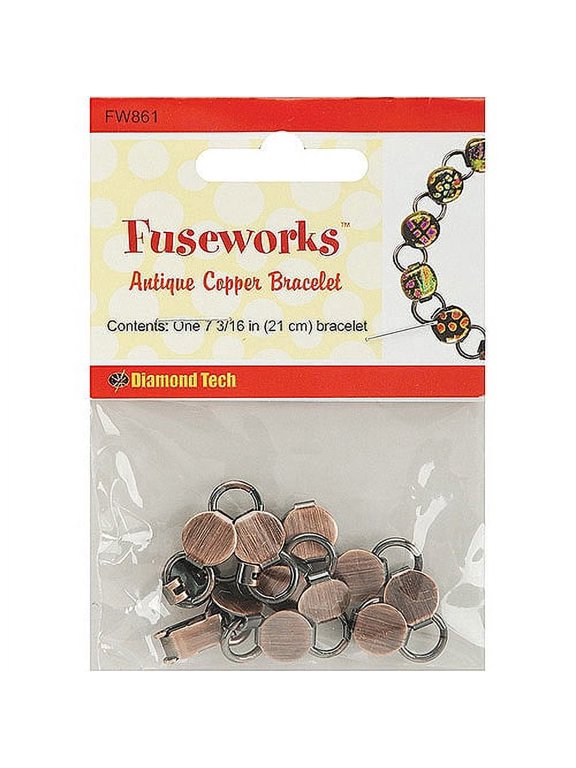 Jewelry Findings-Antique Copper Link Bracelet 7-3/16