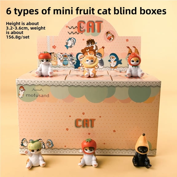 Fushan Cat Blind Box Marine Edition Shark Cat Figurine Penguin Cat Cosplay Costume Decoration Trendy Hot Item