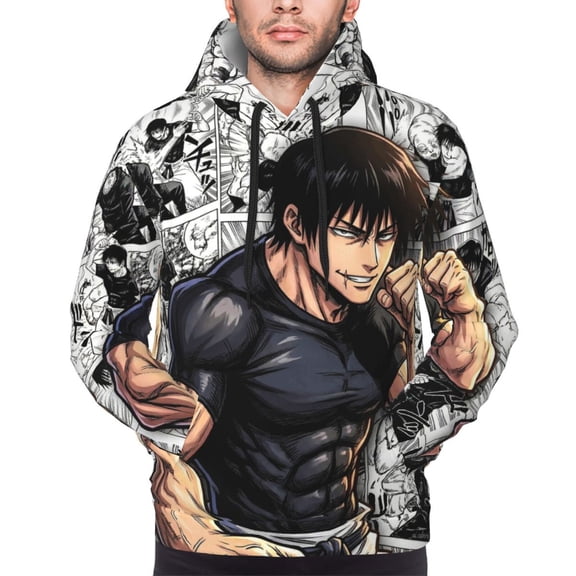 Fushiguro Toji Hoodies For Men Hoodie Pullover Long Sleeve Hooded Sweatshirt With Pockets