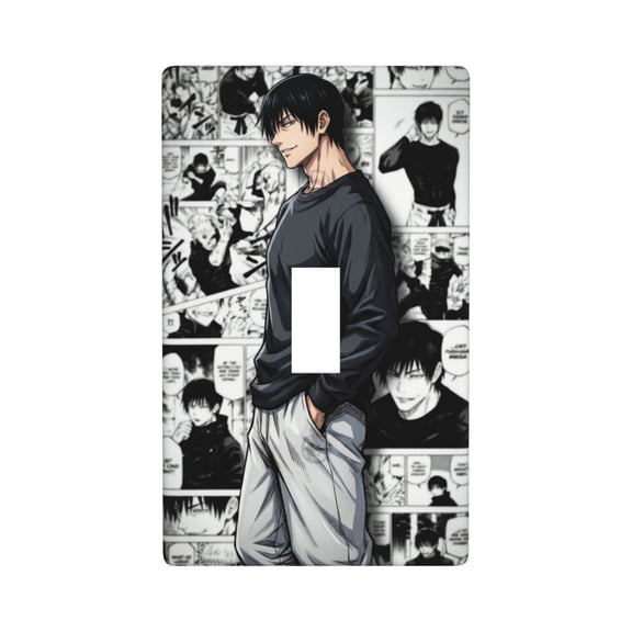 Fushiguro Toji Single Toggle Light Switch Plates Outlet Covers Decorative Electrical Wall Plate 1 Gang Receptacle Switchplate Decorate Plug Cover For Bathroom Bedroom 4.5 * 2.76 Inch