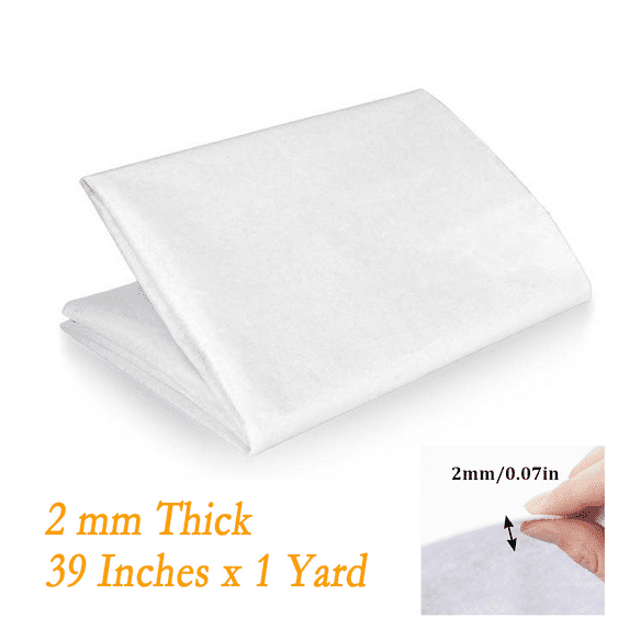 Fusible Fleece for Sewing 39 Inches x 1 Yard Woven Cotton White Fusible Interfacing Iron On Lightweight Fusibility Fleece Medium Weight One-Sided Loft Iron Non-Woven
