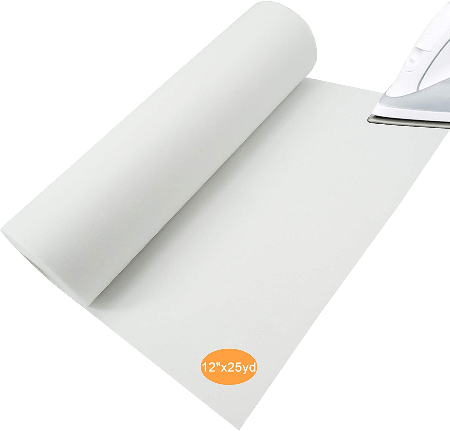 Fusible Iron on Tear Away Machine Embroidery Stabilizer Backing 12" x 25 Yd roll - Medium Weight 1.8 oz - 3 Options - Tear Away/Cut Away/No Show Mesh