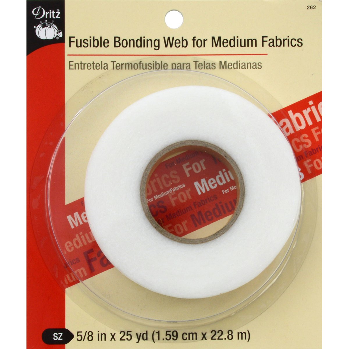 Fusible Medium Fibers Bonding web, 5/8 x 25 Yards, White