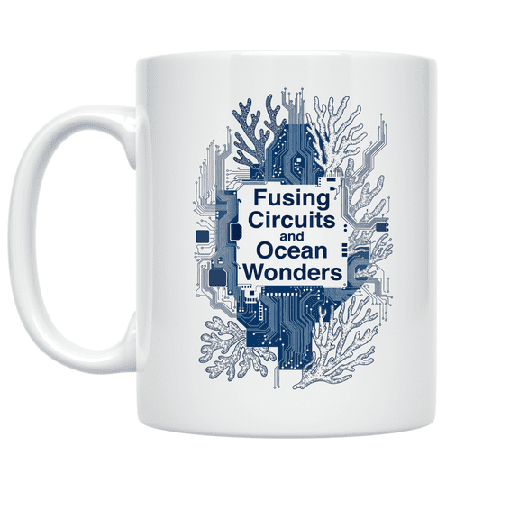 Fusing Circuits and Ocean Wonders - Tech Enthusiast - 11 oz Ceramic Coffee Mug