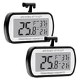 thumbnail image 1 of Fusion 2 Pack Refrigerator Fridge Thermometer Digital Freezer Room Thermometer Waterproof Large LCD Display Max/Min Record Function-Black, 1 of 7