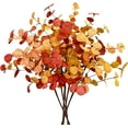 thumbnail image 1 of Fusion 6 Pcs Artificial Eucalyptus Leaves 28'' Tall Fall Flowers Leaf Greenery Stems Autumn Decorations for Home Wedding Centerpieces Thanksgiving Floral Arrangements, 1 of 6
