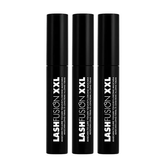 Fusion Beauty XXL Waterproof Mascara, Extreme Black, 3-Pack Volumizing Formula
