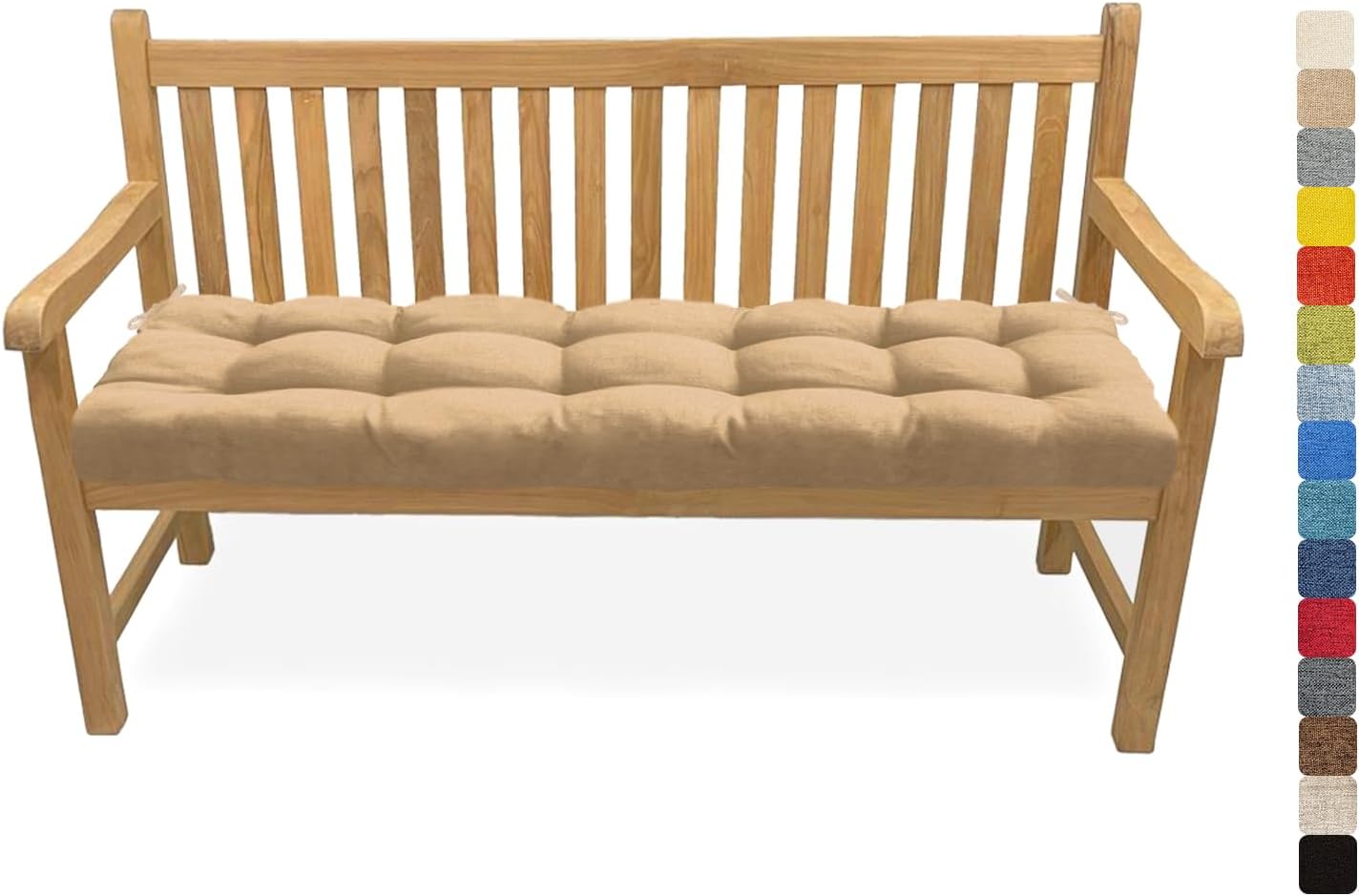 Fusion Bench Cushion 51X20X2.36in Garden Bench Seat Cushion Patio Furniture Cushions Non Slip Tufted with Two Straps for Dining Swing Loveseat Indoor Bench Seat Pads,Color#11 Yellow-Brown