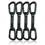 Fusion Climb 4-Pack 12cm Tactical Military Rescue Quickdraw Set with Contigua Straight Gate Black/Contigua Straight Gate Black Carabiners