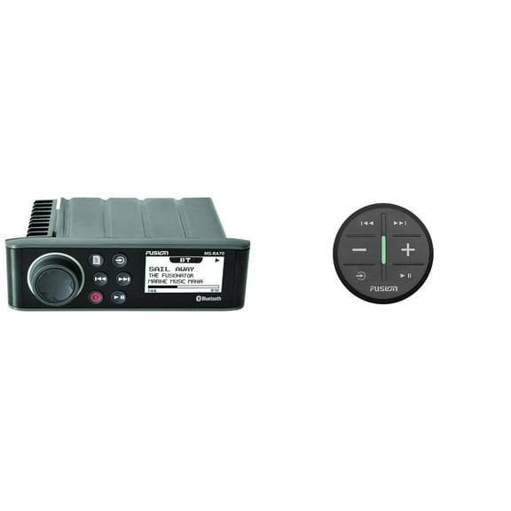 Fusion Entertainment MS-RA70 Marine Entertainment System with Bluetooth With Fusion MS-ARX70B ANT Wireless Stereo Remote - Black