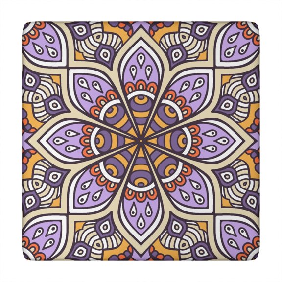 Fusion Ethnic Mandala Square Table Cover Elastic Edge Windproof Washable Outdoor Protector