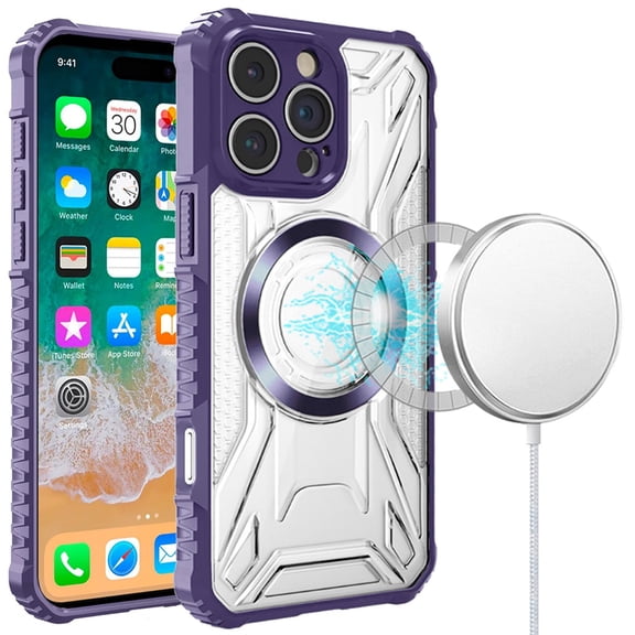 Fusion Evo Transparent MagSafe Case for iPhone 16 Pro Max - Purple