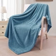 thumbnail image 1 of Fusion  Fleece Throw Blanket Extra Large, Super Soft and Warm Blankets for Couch, Sofa and Bed Waffle Textured, Cozy, Fuzzy and Lightweight (Slate Blue, 50x70 Inches), 1 of 7