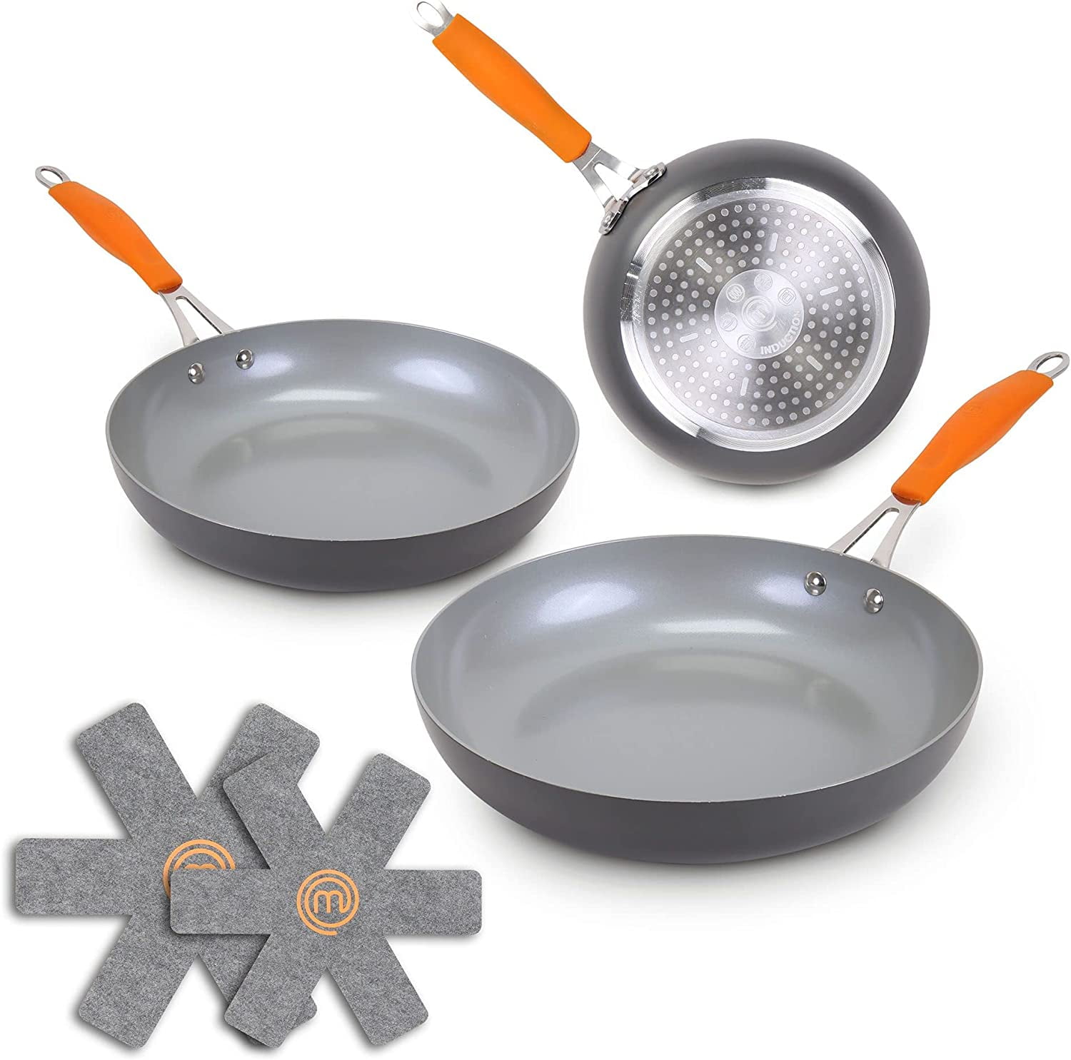 Fusion Guard MasterChef 16Piece Cookware Set Gray Antimicrobial Technology Ceramic Titanium Non