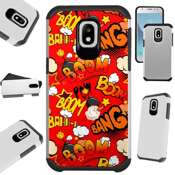 Fusion Guard Phone Case Cover For Samsung Galaxy J3 (2018) | J3 Orbit | J3 Achieve | Express Prime 3 (Comic Boom Red)