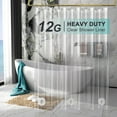 thumbnail image 1 of Fusion Heavy Duty Shower Curtain Liner 12 Gauge, 72 x 72 Inches Clear Shower Curtain Liner with 3 Clear Stones and 12 Grommet Holes, Weighted Plastic Shower Liner, 1 of 8