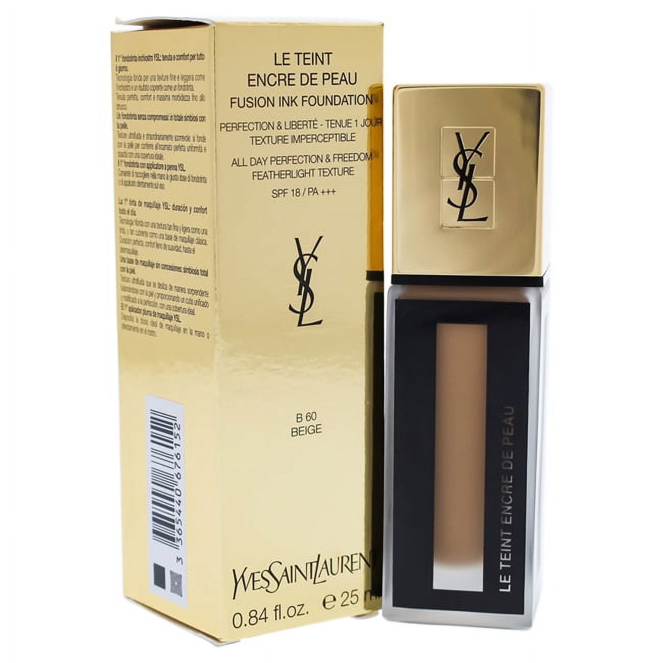 Fusion Ink Foundation SPF 18 - B60 Beige by Yves Saint Laurent for ...